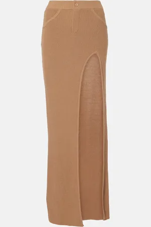 AYA MUSE Faye ribbed-knit cotton-blend maxi skirt