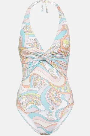 Melissa Odabash Zanzibar printed halterneck swimsuit