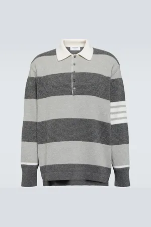 Thom Browne Striped virgin wool polo sweater