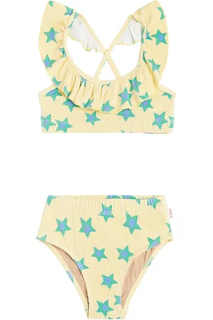 Tiny Cottons Starflowers ribbed-knit bikini