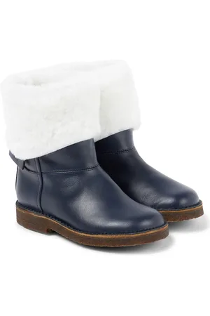 PèPè Shearling-trimmed leather boots