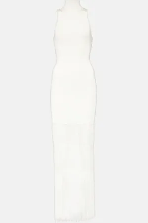 Khaite Zare fringed ribbed-knit maxi dress