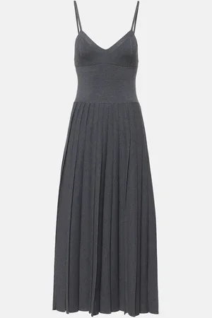 Khaite Elio pleated wool midi dress