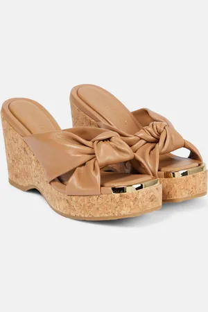 Jimmy Choo Avenue leather wedge sandals