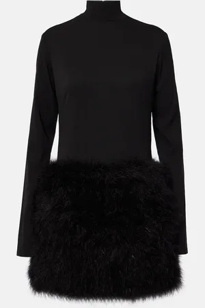 Ilkyaz Ozel Elly feather-trimmed silk minidress
