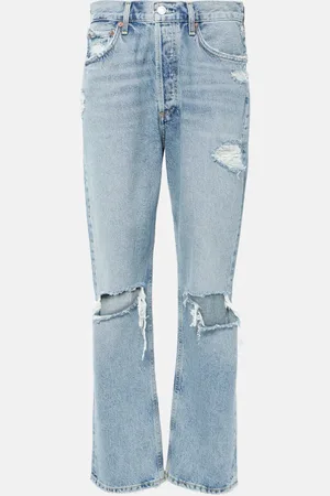 AGOLDE 90s distressed mid-rise straight jeans