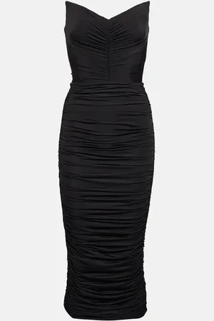ALEX PERRY Dane ruched midi dress