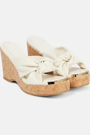 Jimmy Choo Avenue leather wedge sandals