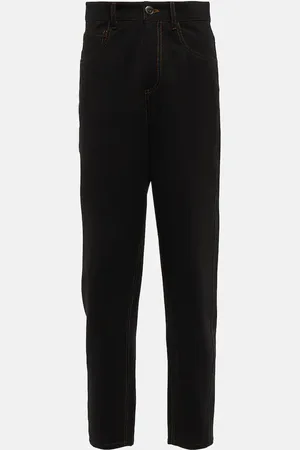 Brunello Cucinelli High-rise straight cotton-blend pants