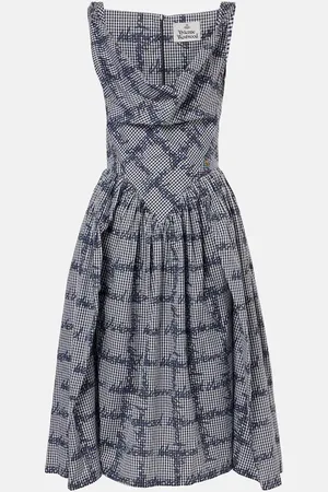 Vivienne Westwood Sunday gingham cotton corset midi dress