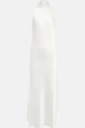 GALVAN Bridal Capri halterneck satin midi dress