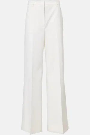 Stella McCartney High-rise pleated wool wide-leg pants