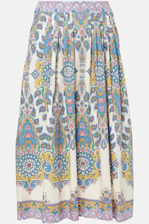 Etro Paisley cotton midi skirt