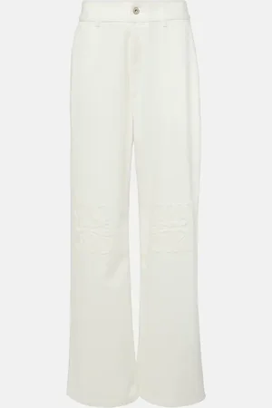 Loewe Anagram embroidered high-rise wide-leg jeans