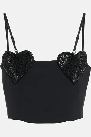 BLUMARINE Crystal-embellished cropped top