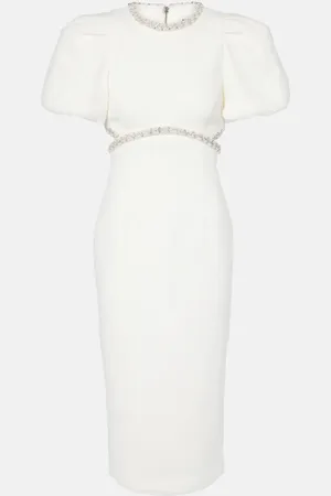 Rebecca Vallance Bridal Alicia embellished crÃªpe midi dress