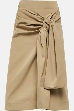 Bottega Veneta Draped cotton-blend midi skirt