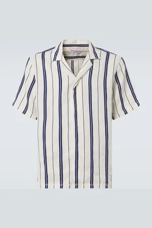 Orlebar Brown Maitan striped linen and cotton shirt