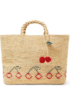 BONPOINT Fama logo raffia tote bag