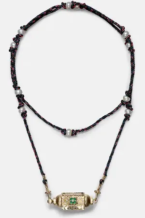 Marie Lichtenberg Good Things 14kt locket necklace with diamonds and onyx