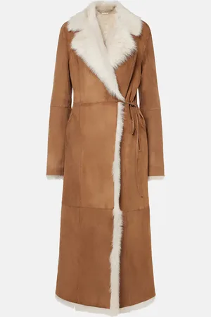 Nour Hammour Joni shearling-lined suede coat