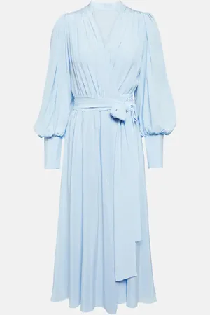 Costarellos Draped silk midi dress