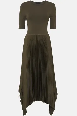Joseph Darno asymmetric plissÃ© midi dress