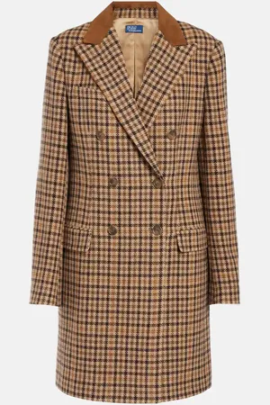 Ralph Lauren Houndstooth wool-blend coat
