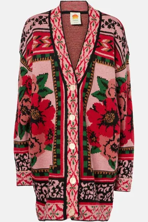 Farm Rio Flower Tapestry intarsia cardigan