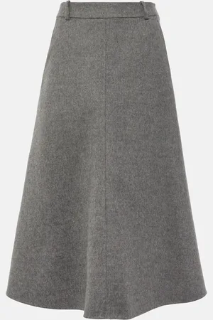 Brunello Cucinelli Mid-rise wool midi skirt