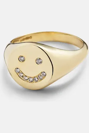 Roxanne First Smiley 14kt ring with diamonds