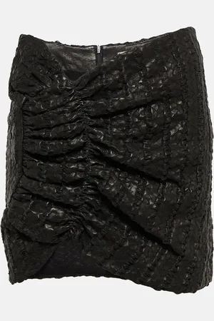 The Mannei Wishaw ruched leather miniskirt