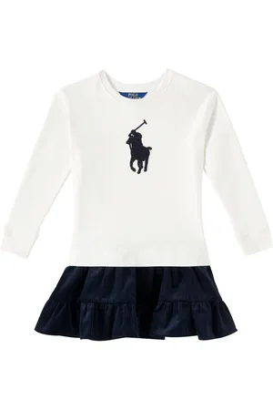 Ralph Lauren Logo jersey and corduroy dress