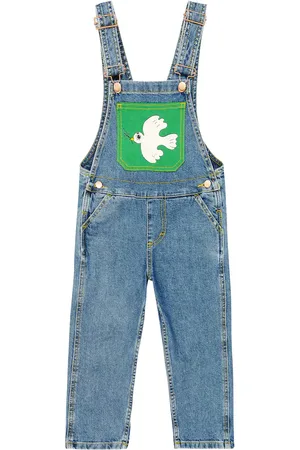Mini Rodini X Wrangler Peace Dove denim overalls