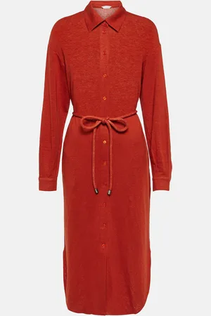 Max Mara Leisure Bormida linen-blend midi dress
