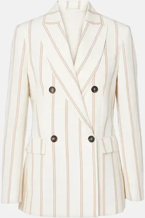 Brunello Cucinelli Striped linen and cotton blazer