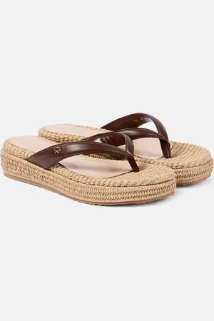 Gianvito Rossi Leather platform espadrille thong sandals