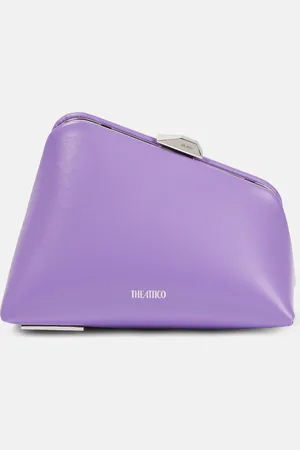 The Attico Midnight Mini embellished leather clutch