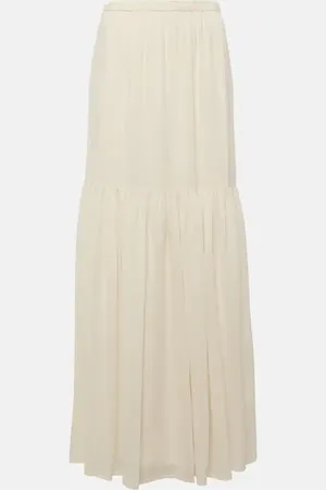 Max Mara Cafila pleated virgin wool maxi skirt