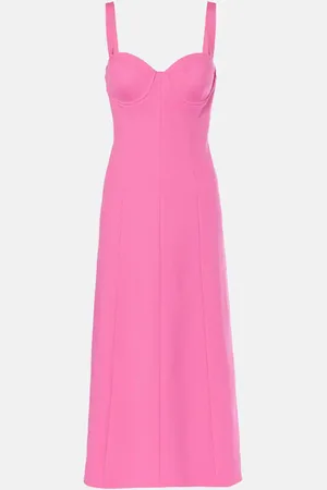 Carolina Herrera Bustier wool-blend midi dress
