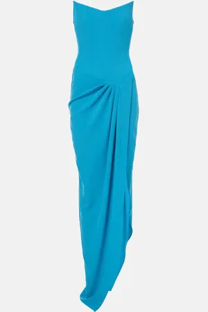 ALEX PERRY Draped crÃªpe corset gown