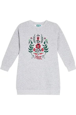 Kenzo Embroidered cotton jersey sweatshirt dress