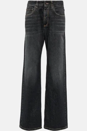 Brunello Cucinelli Embellished wide-leg jeans