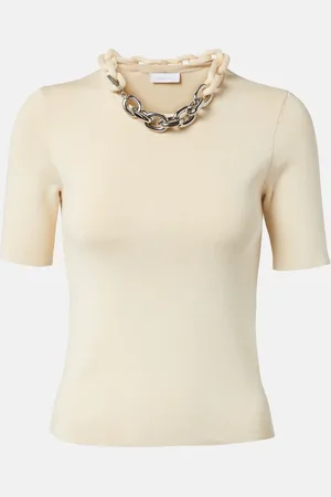 Paco rabanne Chain-detail silk and cotton-blend top