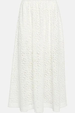 Totême High-rise eyelet cotton midi skirt