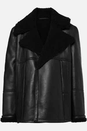 Victoria Beckham Leather and shearling jacket