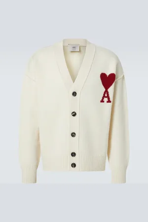 Ami Ami De CÅur intarsia virgin wool cardigan