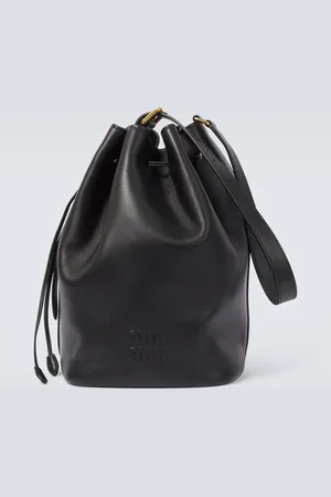 Miu Miu Logo leather bucket bag