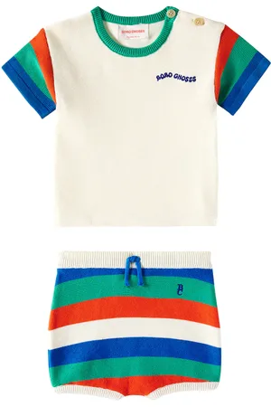 Bobo Choses Baby knitted cotton T-shirt and shorts set