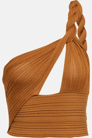 Balmain Twisted one-shoulder cutout top